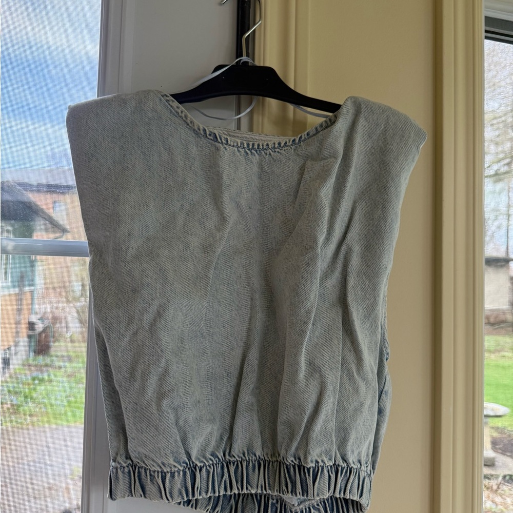 Zara Blue Relaxed Boxy Blouse